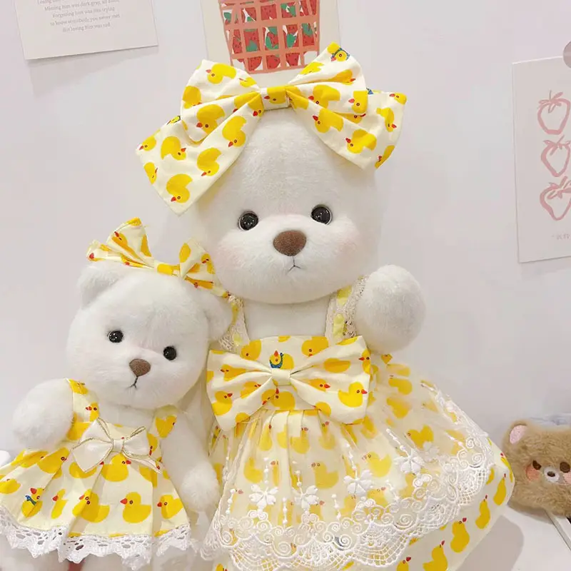 Pakaian lucu pakaian beruang Teddy untuk bayi perempuan wanita untuk membuat sendiri kemeja hewan boneka lembut lembut celana pendek membangun mainan DIY