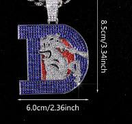 Colgante individual Mustang azul plateado