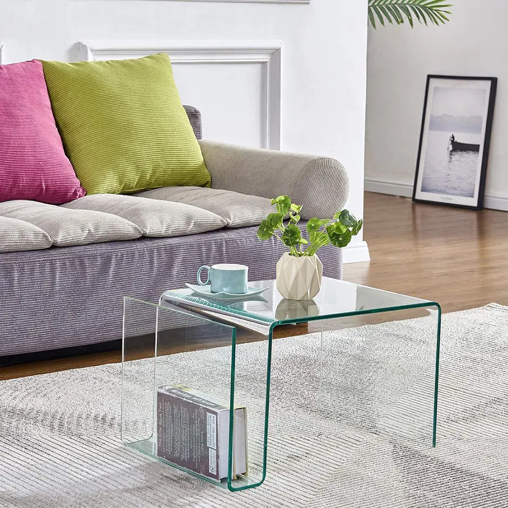 Design moderno soggiorno mobili da esposizione matrimonio trasparente in acrilico libri tavolino da tè Set per la casa/ufficio