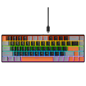 Teclado mecánico de colores mezclados RGB a juego K68, teclado de ordenador personalizado USB para juegos de oficina y negocios - Product Image 1