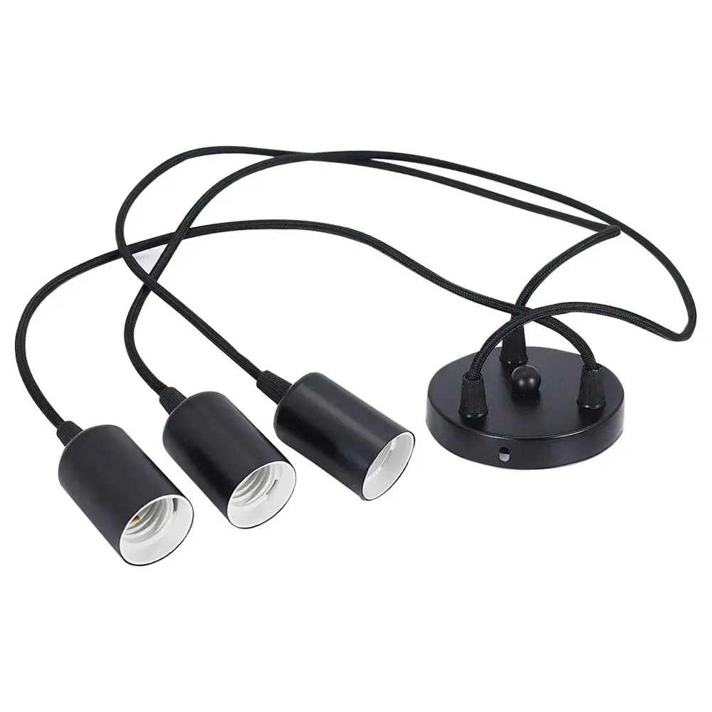 Промышленный подвесной светильник с 3 насадками люстра Шнур кабель E27 розетка Подвесная лампа для ресторана кухня гостиная ванная комната