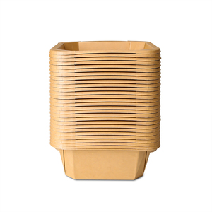 优质一次性餐具环保优质方形碗矩形纸托盘外卖食品 - Product Image 3