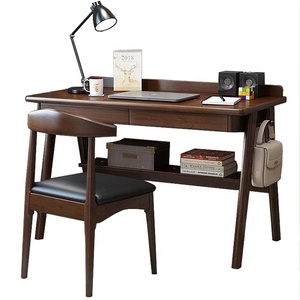 Mesas de ordenador de madera maciza marrón para escritorios en dormitorio/sala de estudio - Product Image 1