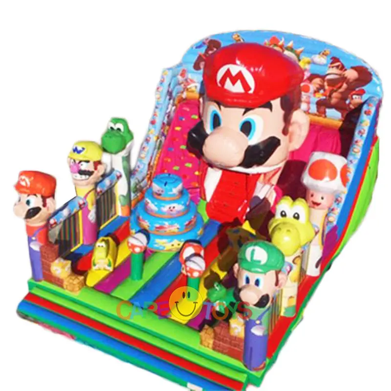 Château gonflable pour enfants, terrain de jeu gonflable, parc d'attractions, maison gonflable super mario avec peigne coulissant