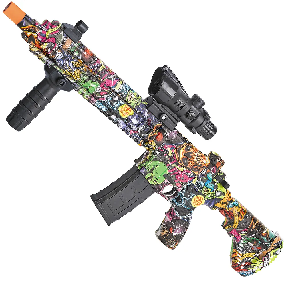 78CM M416 Gel-Splatter-Waffe Spielzeugpistole mit blinkender Flamme Gel-Hydrogel-Gewehre freiluft-Leuchtende Wasserschuss-Luftpistole für Erwachsene