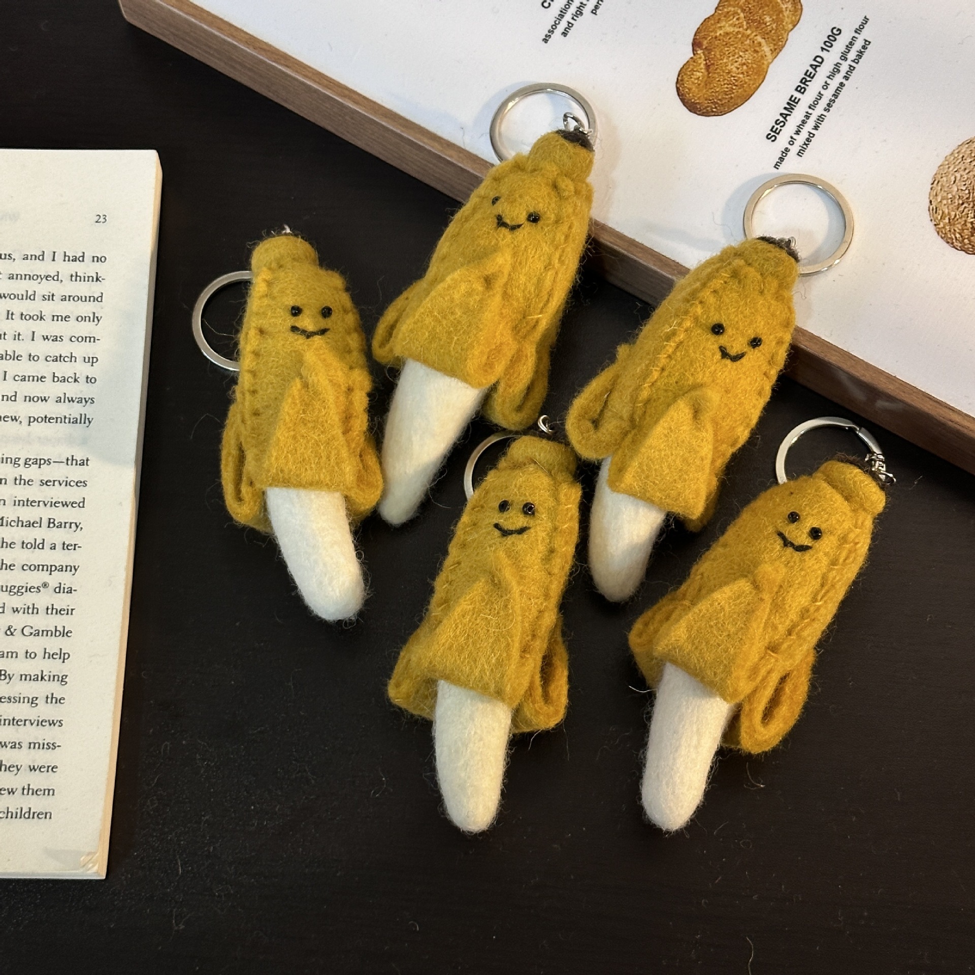 Porte-clés en feutre de laine Fruits *9