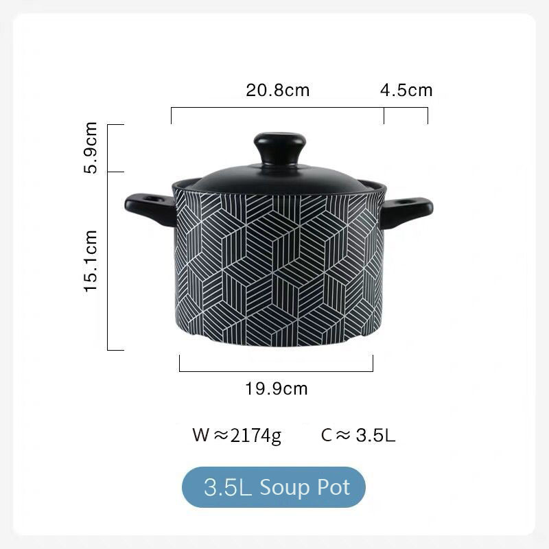 Black 3.5 L Soup Pot