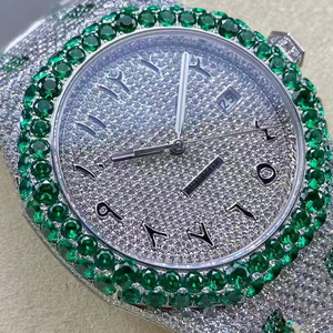 Sang trọng Iced out xem người đàn ông phụ nữ moissanite Đồng hồ tự động đồng hồ cơ khí vượt qua Kim Cương Tester - Product Image 4