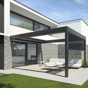 Otomatik tavan tonları çatı louvre yağmur sensörü ile geri çekilebilir tente otomatik pergola - Product Image 4