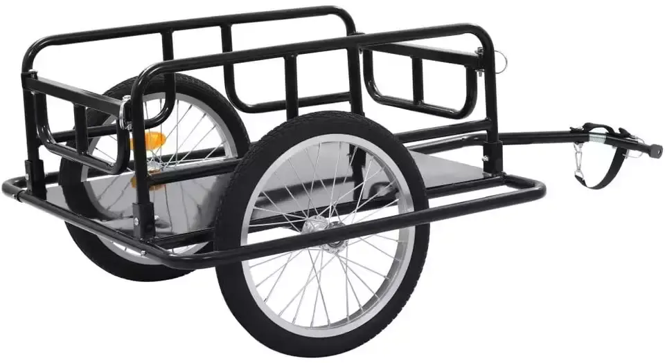 Велосипедный грузовой прицеп, стальной велосипедный инструмент для перевозки багажа, черный