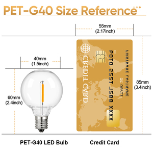 G40 LED電球交換用ウォームホワイトプラスチックストリングライト屋外ガーデンデコレーション用220V/110V互換 [25個あたり - Product Image 5
