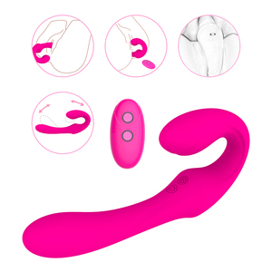 Wholesale Dual Vibration Remote Control Silicone Lesbian Couple Vagina Clitoris g Spot Vibrator