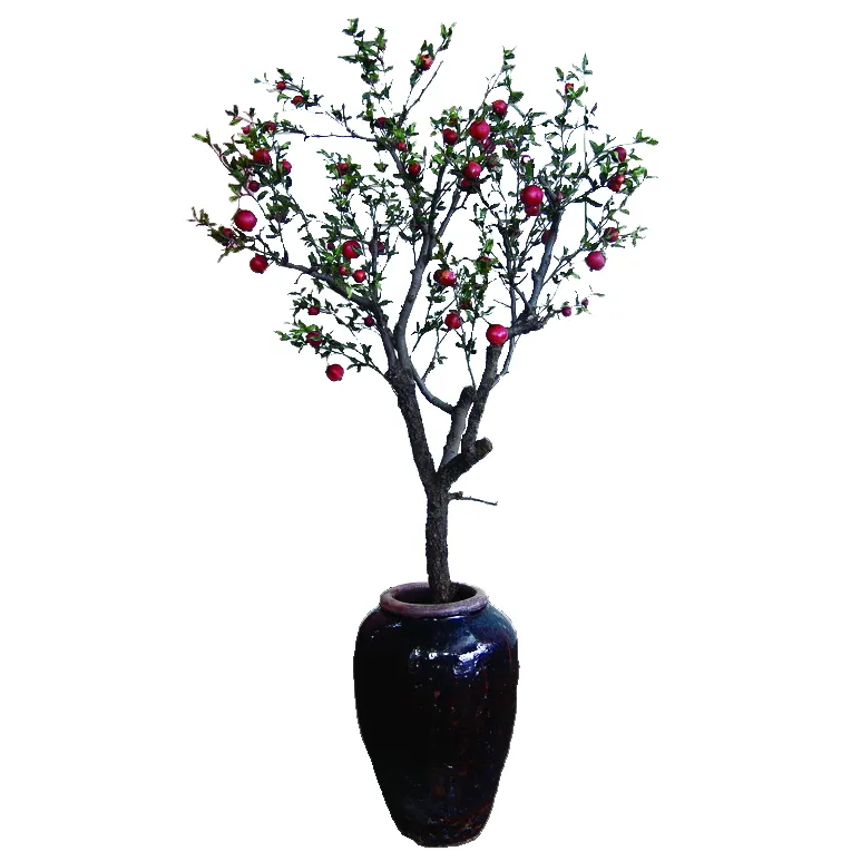 Имитация граната фруктовое дерево в китайском стиле большая ваза искусственное растение Украшение Рабочего Стола