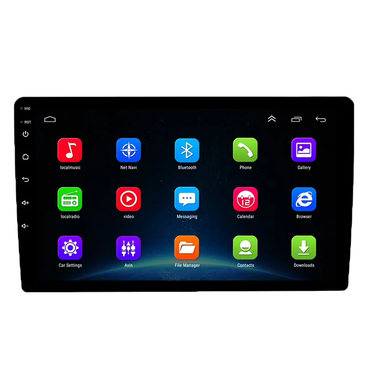 Gran oferta, Radio Universal con pantalla táctil Android de 10/9 pulgadas para estéreo de coche Din doble con GPS, Wifi inalámbrico, BT AM