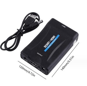 Convertidor HDMI a SCART Entrada HDMI Adaptador de salida SCART Video compuesto HD Audio estéreo 720p / 1080p Adaptador para HD DVD TV