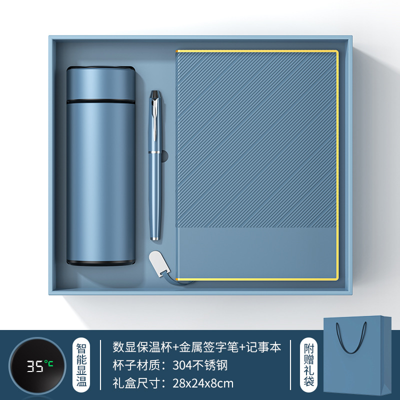 ปากกาแก้วดิจิทัล Blue D01 พร้อมสมุดโน้ตฟอยล์ทองในกล่องของขวัญ