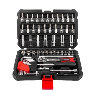 手动工具套筒棘轮螺丝刀手柄套装汽车修理手动扳手套装工具套装专业箱式扳手 - Product Image 1