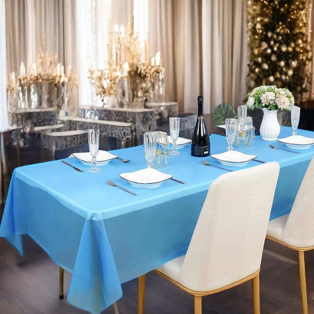 Toalha de mesa e de mesa para eventos, toalha de mesa não tóxica para uso doméstico e festas, verde escuro azul marinho, toalha de mesa para feliz aniversário