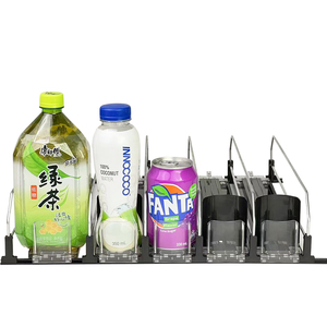 Adjustable Width Drink Organizer for Fridge <strong>Automatic</strong> Spring <strong>Loaded</strong> <strong>Shelf</strong> Pusher <strong>System</strong> Smart Dispenser Beverage Soda Can Pusher - Product Image 4