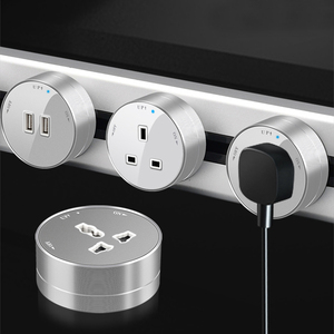 Venta directa de fábrica enchufe universal extensión de enchufe de tira de alimentación redonda con puertos USB enchufe montado en superficie móvil - Product Image 1