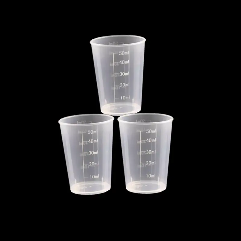 כוס מדידה שקופה מפלסטיק בסיטונאות כוס מדידה רפואית 50 מ""ל עם קנה מידה