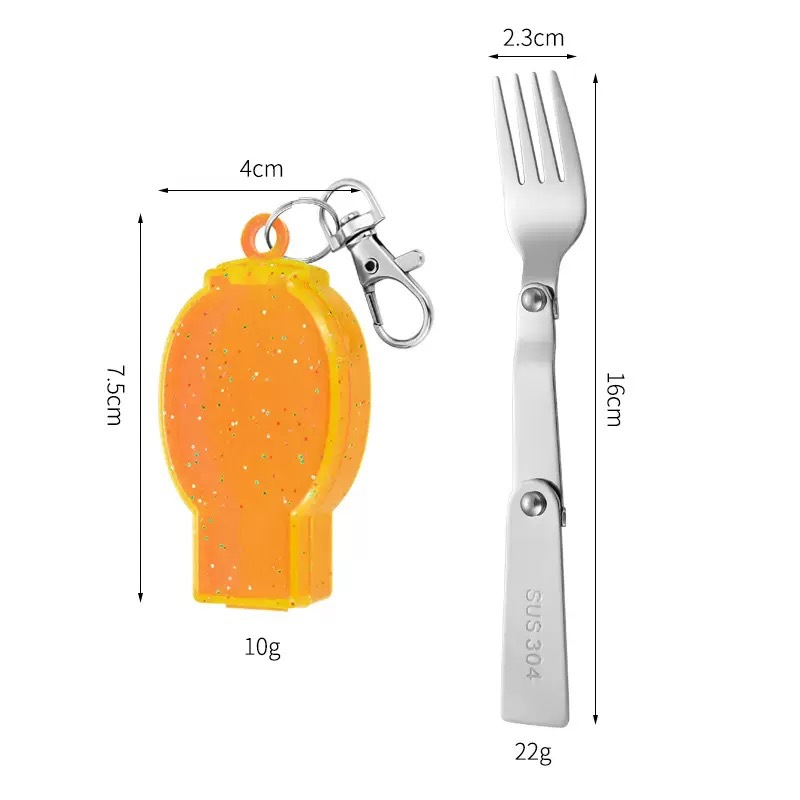 Fourchette double pliée + boîte jaune