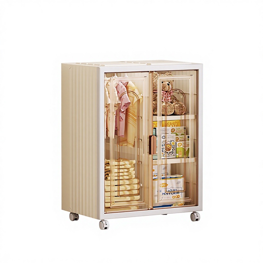 Armario infantil grande de 150L - Divisor pequeño - Rueda universal