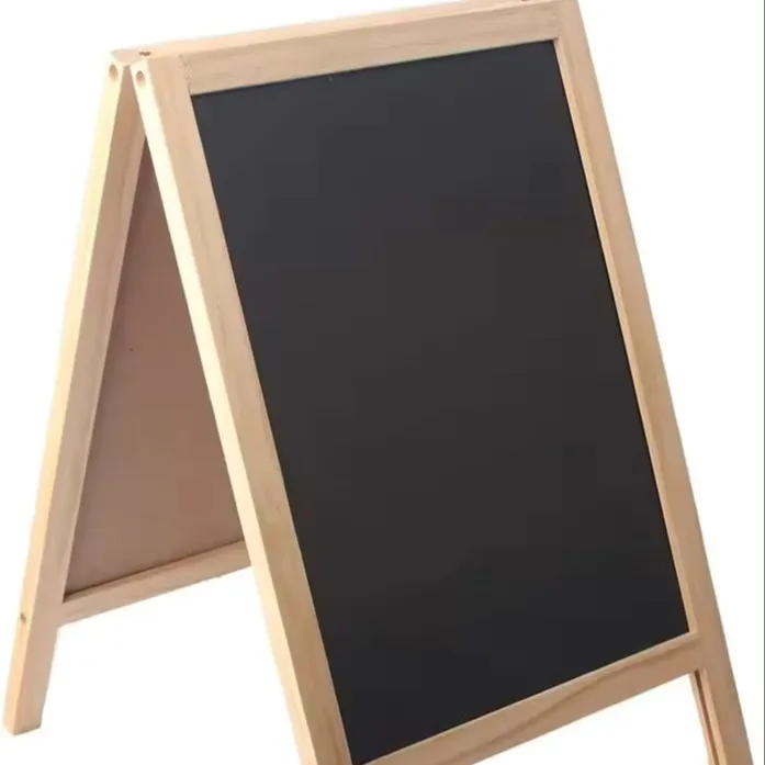 Freestanding in legno un telaio Double face lavagna per tavolo Menu Board, Wedding Message Sign