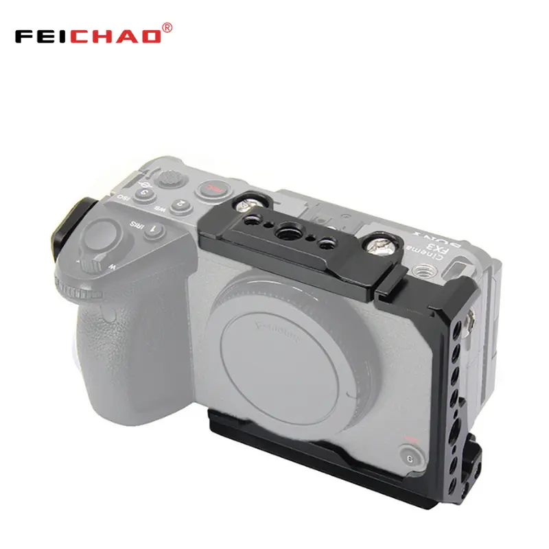 FEICHAO Professional Aluminum Alloy Camera Cage Black Protective Frame Mount Photography DSLR Rig for SONY FX30/FX3