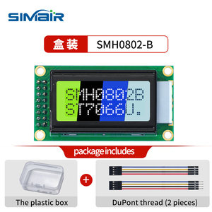 Pantalla LCD 0802B, módulo de pantalla industrial de 8x2 caracteres con interfaz I2C, cable DuPont incluido - Product Image 2