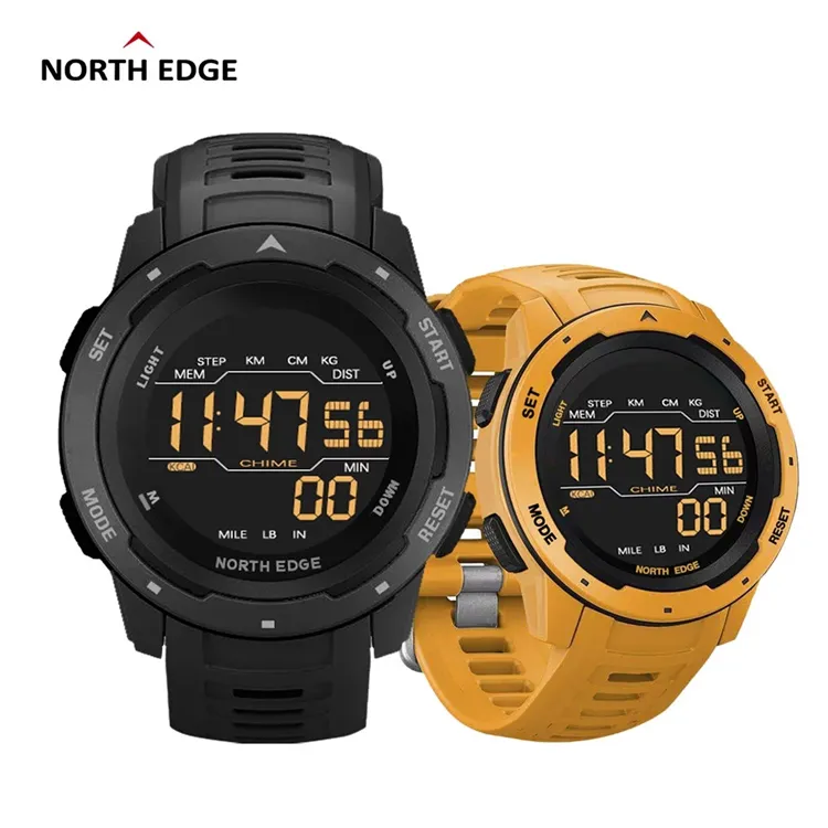 Senta — montre connectée nord Edge MARS pour hommes, montre numérique, double horloge, podomètre, alarme, numérique, étanche 50M
