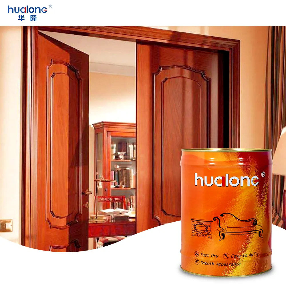 Hualong ยูรีเทนคุณภาพดีป้องกันสีเหลืองเฟอร์นิเจอร์ไม้ Paint1/2/3/4เคลือบเงาใสสำหรับบอร์ดเมลามีน
