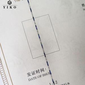 蛍光およびセキュリティスレッド付き透かし証明書付きカスタマイズされた偽造防止証明書 - Product Image 3