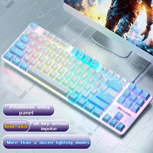 H87 Wired Mechanical <strong>Keyboard</strong> 10 Kinds <strong>of</strong> Colorful Lighting Gaming and Office for Windows for Apple System - Product Image 6