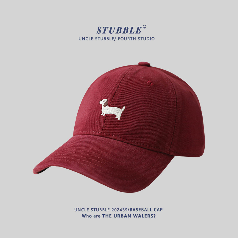Dachshund baseball cap-wine red