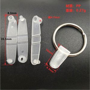 卸売プロモキーリングMDFキーホルダープラスチックスナップコネクタ透明PPプラスチッククリップボタンキーリングキーホルダーDIYアクセサリー - Product Image 5