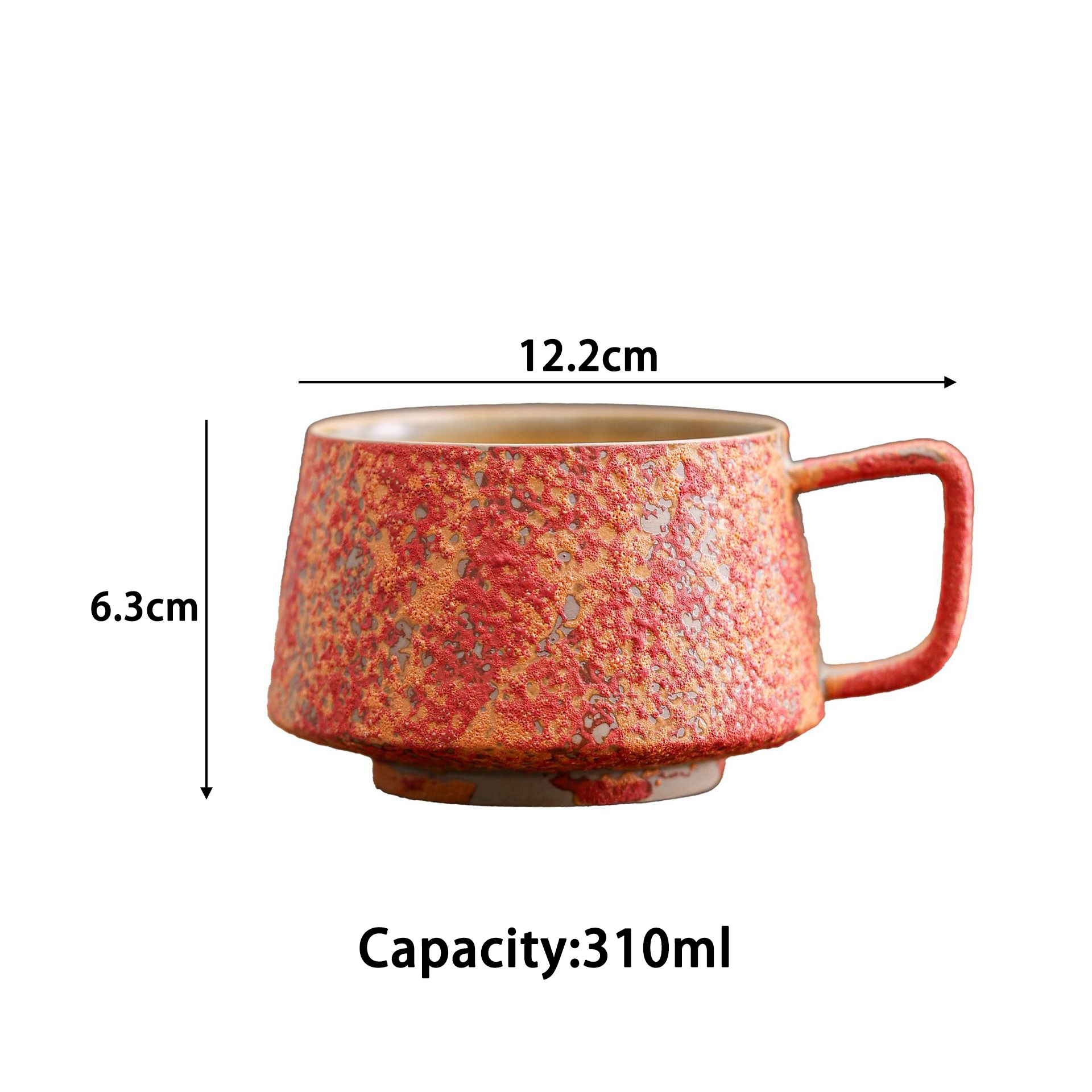 Taza roja y colorida de Atenas
