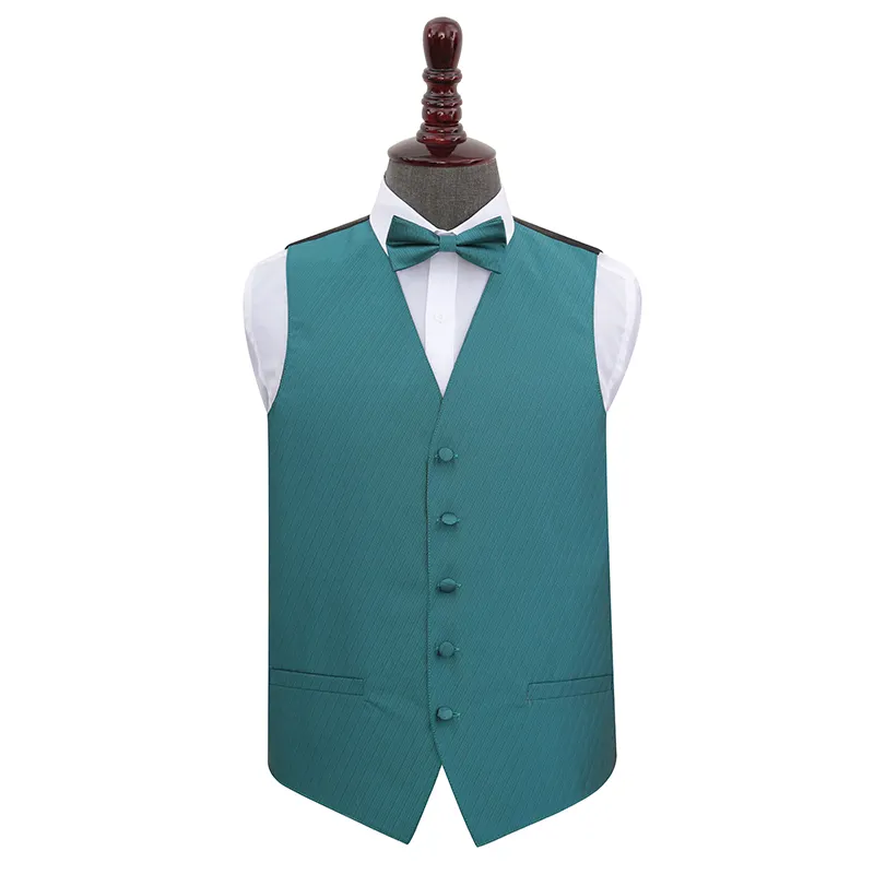 Hamocigia-Chaleco de poliéster con cuello en V para hombre, chaleco Formal de color sólido con botonadura, diseño novedoso