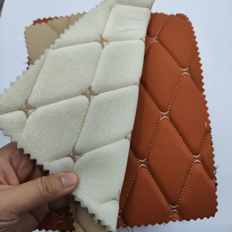Kulit 3D antiselip kulit PVC karpet mobil otomatis tikar lantai kain kulit bordir pelapis mobil bahan
