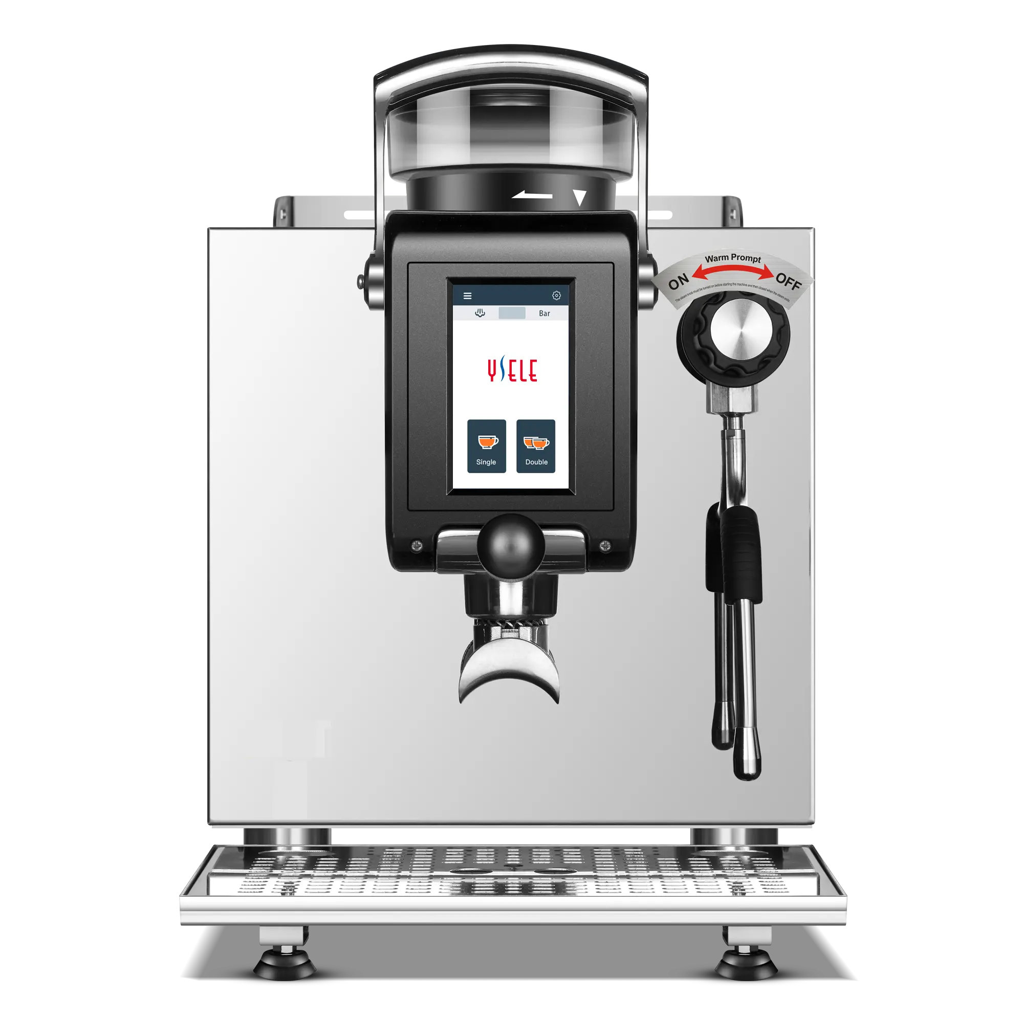 Özelleştirilmiş 110v yarı otomatik otomatik paslanmaz çelik Cafeteira Expresso ticari Espresso makinesi kahve makinesi değirmeni