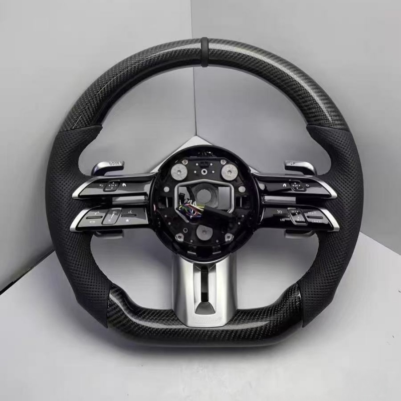 Volant en cuir en fibre de carbone