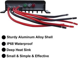 12V 24V Auto IP68 Impermeable <span class=keywords><strong>PWM</strong></span> Controlador de carga solar Panel solar Batería Regulador inteligente para Sistema Solar Caravana Barco
