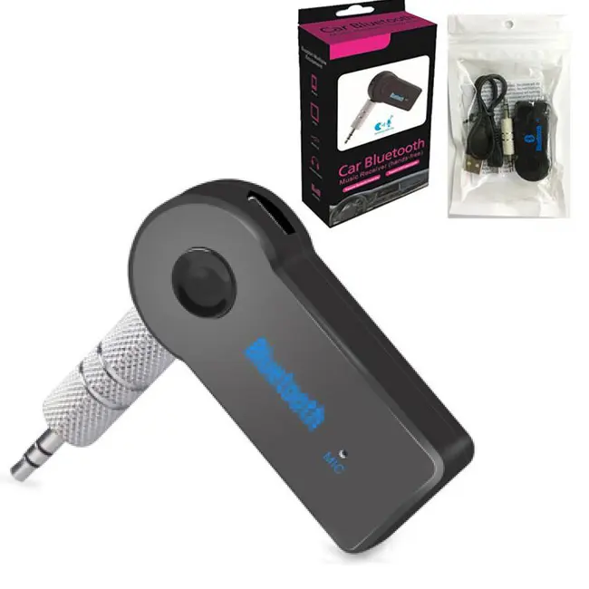 Receptor de diente azul inalámbrico, Kit auxiliar de audio BT, música estéreo, manos libres, para coche, 3,5mm, venta al por mayor