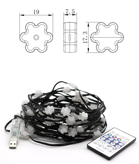 4. ไฟดอกไม้ RGB - 10 เมตร 100 หลอด