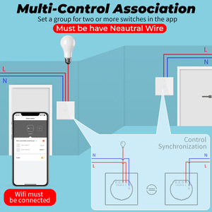 Tuya WiFi Touch Smart Switch Licht ohne Neutral draht Glaswand EU Zwei-Wege-Steuerung 220V Timer für Alexa Google Home - Product Image 5