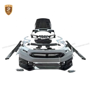 WideBody Kit pour Nissan GTR R35 Top Secret Style Car Bumper Body Kit Avant Capot Arrière Spoiler Trunk Cover Sideskirts Wheel Arches - Product Image 5