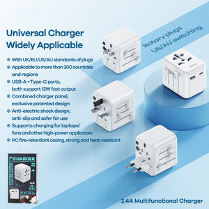 ANEN ab İngiltere abd/AU standart anahtarı 10A güç seyahat adaptörü tip C Usb portu ile uluslararası evrensel seyahat adaptörü şarj için