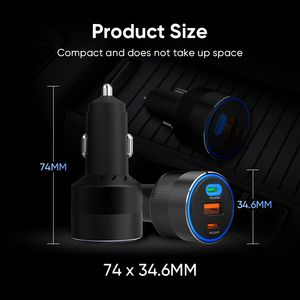 <span class=keywords><strong>USB</strong></span> C 84w手电筒造型C型智能汽车适配器智能手机PD功能笔记本便携式汽车电池充电器