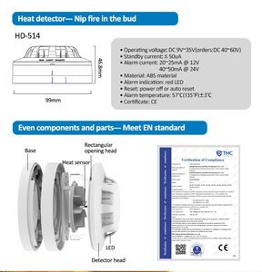 Alarma de detección de calor de 4 cables con certificación CE para sistemas de seguridad contra incendios - Product Image 5