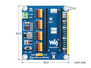 Servo treiber modul für Raspberry Pi Pico, 16-Kanal-Ausgänge, 16-Bit-Auflösung - Product Image 6